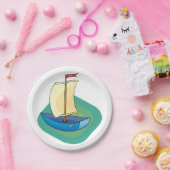 Blauwe boot papieren bordje (Feest)