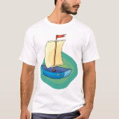 Blauwe boot t-shirt (Voorkant)