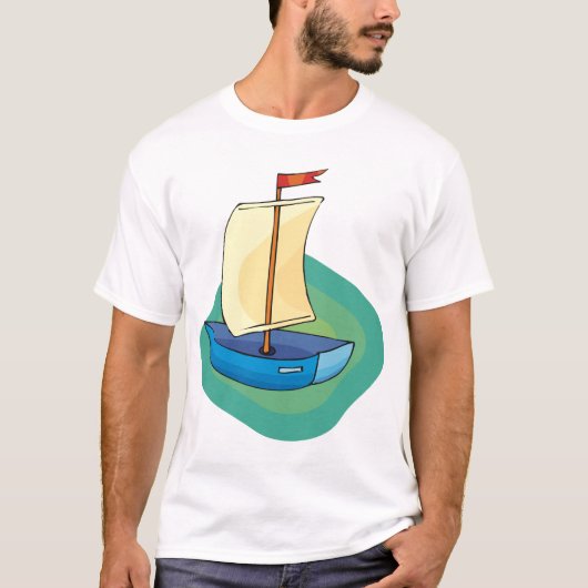 Blauwe boot t-shirt (Voorkant)