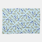 Blauwe bosbessen met blauwe achtergrond theedoek (Horizontaal)