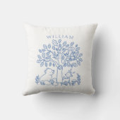 Blauwe bosdieren en bomen kussen (Achterkant)