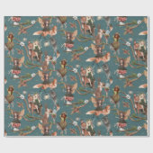 Blauwe bossen cadeaupapier (Vlak)