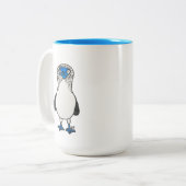 Blauwe bosvogel tweekleurige koffiemok (Voorkant links)