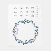 Blauwe botanische Baby Milestone Fleece (Voorkant)