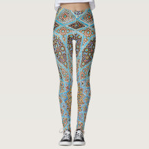 Blauwe Botanische Bloemrijke Weideprint Yoga Leggi