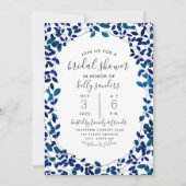 Blauwe Botanische Bruidsdouche Kaart (Voorkant)