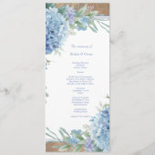 Blauwe Botanische Huwelijkshydrangea menu (Achterkant)