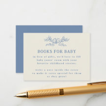 Blauwe Botanische Lint Boeken voor Baby Shower