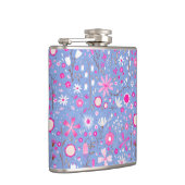 blauwe botanische wilde bloem heupfles (Rechts)