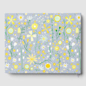  blauwe botanische wilde bloemen gastenboek (Achterkant)