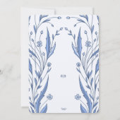 Blauwe Boterbloem Bruidsuitnodiging Kaart (Achterkant)