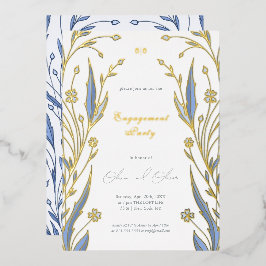 blauwe boterbloem folie uitnodiging