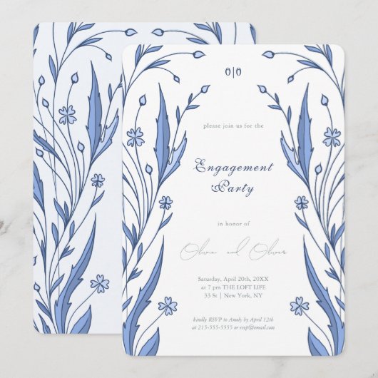 blauwe boterbloem kaart (Voorkant / Achterkant)