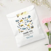 Blauwe Bouwvrachtwagens & Site Verjaardagsfeestje Bedankzakje (Gezegeld)