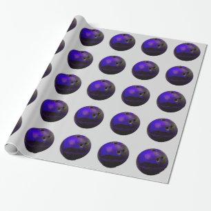 Blauwe Bowling Bal Aanpassen Cadeaupapier