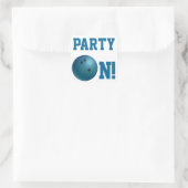 Blauwe Bowling Ball Party over Sticker (Tas)