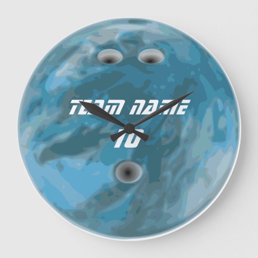 Blauwe bowlingbal klok (Voorkant)