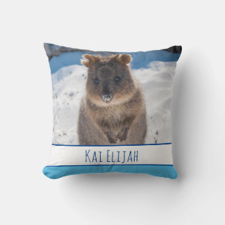 Blauwe Boys Gepersonaliseerde Quokka Strand Kussen