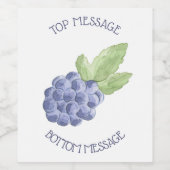 Blauwe bramen wijn etiket (Enkel label)