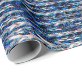 Blauwe breiwoltextuur cadeaupapier (Rol Hoek)