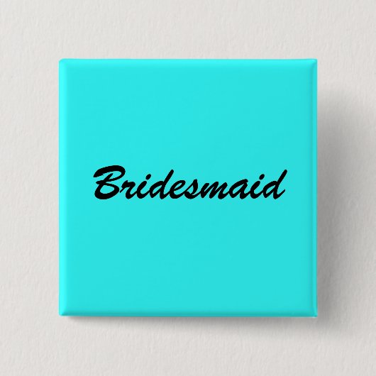Blauwe bridesmaid Pin Vierkante Button 5,1 Cm (Voorkant)
