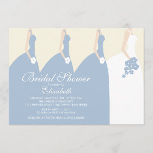 Blauwe bridesmaids Bridal Shower Uitnodiging