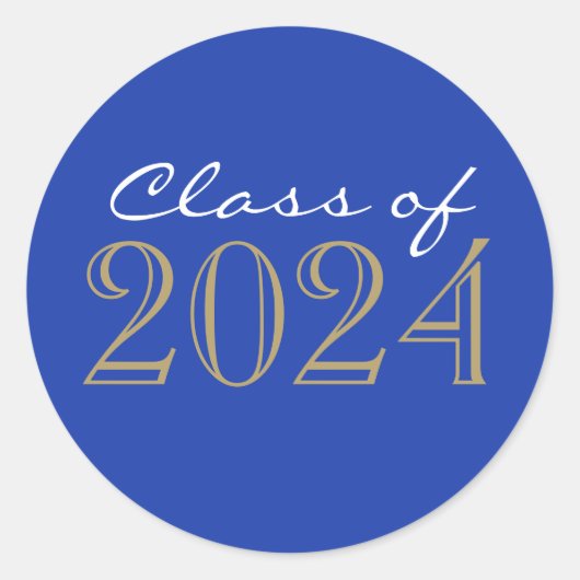 Blauwe & Bronzen Afstudeer Envelope Zegellak Stick Ronde Sticker (Voorkant)