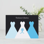 Blauwe bruidsmeisje lunch of brunch uitnodiging (Staand voorkant)