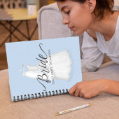 Blauwe bruiloft aangepaste bruid gepersonaliseerd notitieboek