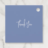 Blauwe bruiloft bedankjes labels (Achterkant)