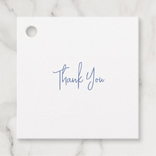 Blauwe bruiloft bedankjes labels (Voorkant)