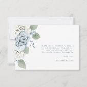 Blauwe bruiloft bedankkaart (Achterkant)