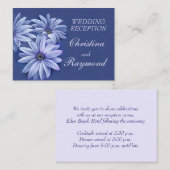 Blauwe bruiloft daisy art info behuizing kaart (Voorkant / Achterkant)