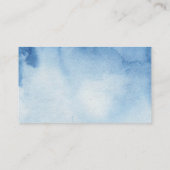 Blauwe bruiloft details. Info. Waterverf modern Informatiekaartje (Achterkant)