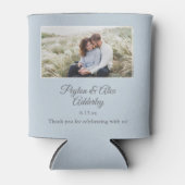 Blauwe bruiloft gunst foto paar foto, namen kunnen blikjeskoeler (Voorkant)