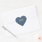 Blauwe bruiloft met Latticework Patroon Hart Sticker (Envelop)