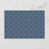 Blauwe bruiloft met Latticework Patroon Informatiekaartje (Achterkant)