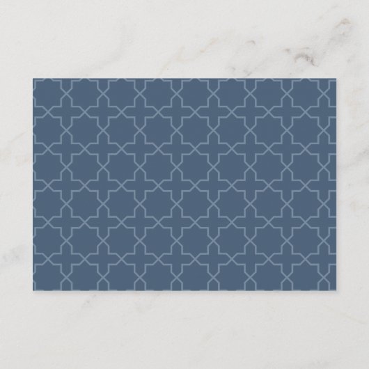 Blauwe bruiloft met Latticework Patroon Informatiekaartje (Achterkant)