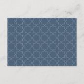 Blauwe bruiloft met Latticework Patroon Informatiekaartje (Achterkant)