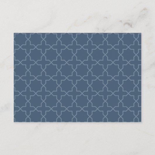 Blauwe bruiloft met Latticework Patroon Informatiekaartje (Achterkant)