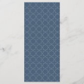 Blauwe bruiloft met Latticework Patroon Menu (Achterkant)