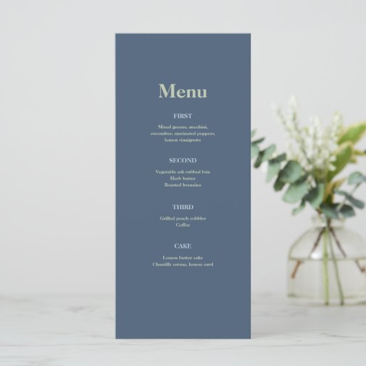 Blauwe bruiloft met Latticework Patroon Menu (Staand voorkant)