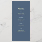 Blauwe bruiloft met Latticework Patroon Menu (Voorkant)