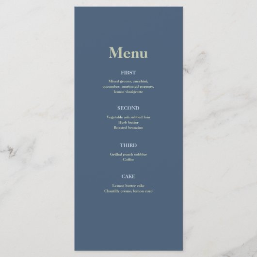 Blauwe bruiloft met Latticework Patroon Menu (Voorkant)