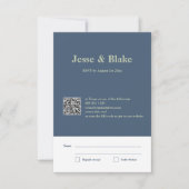 Blauwe bruiloft met Latticework Patroon RSVP Kaartje (Voorkant)