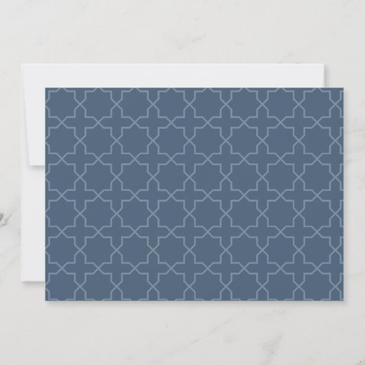 Blauwe bruiloft met Latticework Patroon Save The Date (Achterkant)