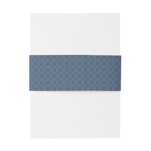 Blauwe bruiloft met Latticework Patroon Uitnodigingen Wikkel (Achterkant Voorbeeld)
