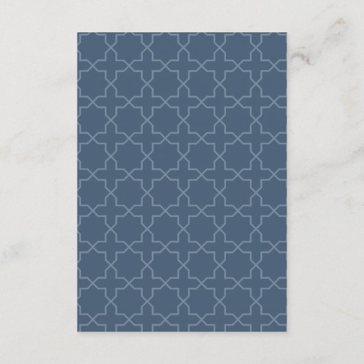 Blauwe bruiloft met Latticework Pattern Enclosure Informatiekaartje (Achterkant)