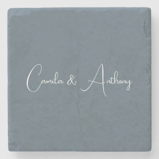 Blauwe bruiloft stenen onderzetter (Voorkant)