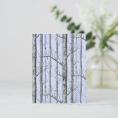 Blauwe bruiloft uitnodigingsbomen kaart (Staand voorkant)